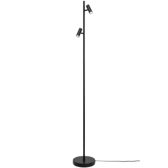 Nordlux Omari Indoor Floor Lamp Black Metal Intergrated LED Adjustable Heads - Mains Powered, IP20 Black Unisex