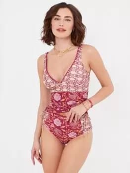 Joe Browns Mexicano Boho Kini -raspberry Multi, Pink, Size 10, Women