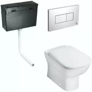 Ideal Standard Studio Echo back to wall toilet with soft close seat, concealed toilet cistern and push plate - White