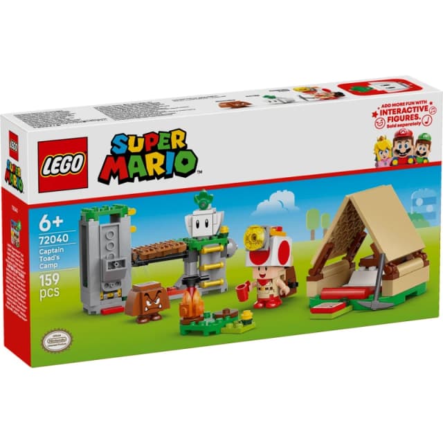 LEGO Super Mario Captain Toad's Camp - Interactive Toy with 3 Figures incl. a Goomba plus a Tent & Collapsing Bridge - Gamer Gift for 6+ Year Old Boy