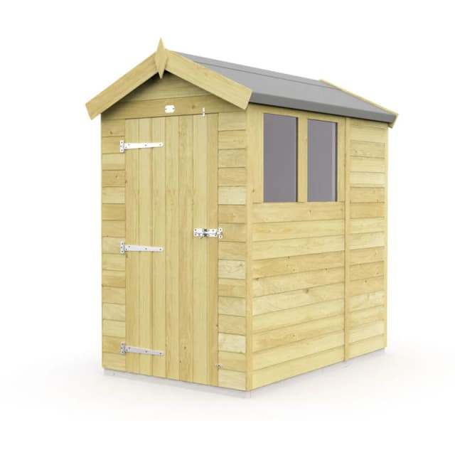 Flat Pack Sheds DIY Sheds 4 x 7 Apex Shed, Brown 4X7AFF