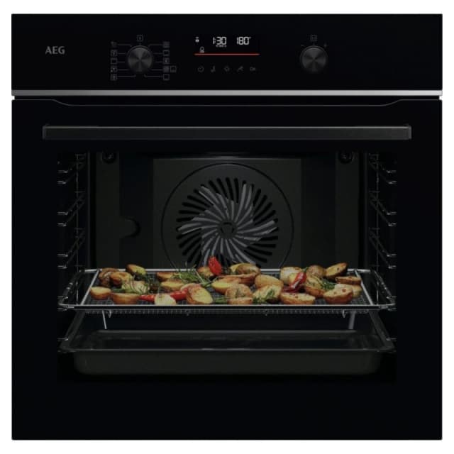 AEG 6000 SenseCook TS6PB521AB Built In Electric Single Oven with Pyrolytic Cleaning - Black - A+ Rated