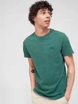 Superdry Embroidered Logo T-Shirt - Green Size M Men