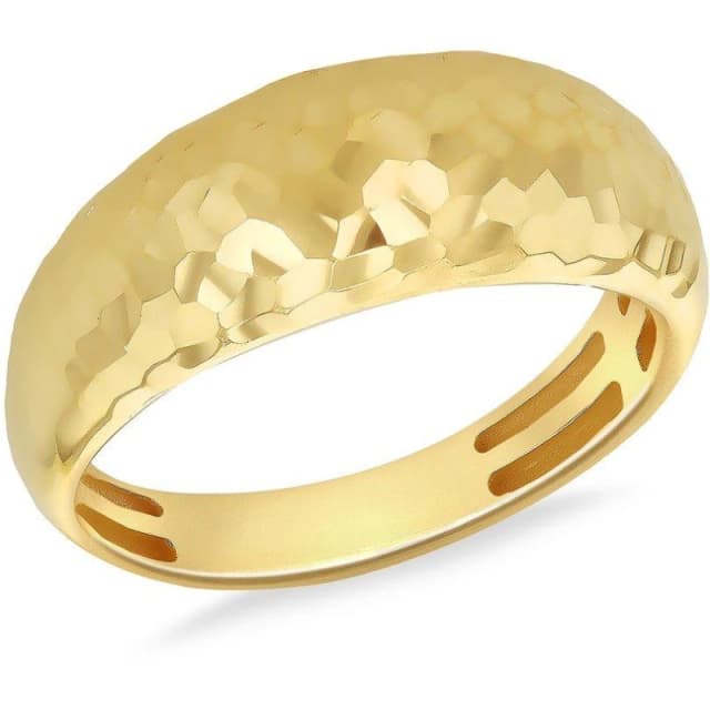 Be You 9ct Gold Diamond Cut Dome Ring Yellow Gold female M