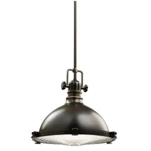 1 Light Medium Dome Ceiling Pendant Olde Bronze, E27