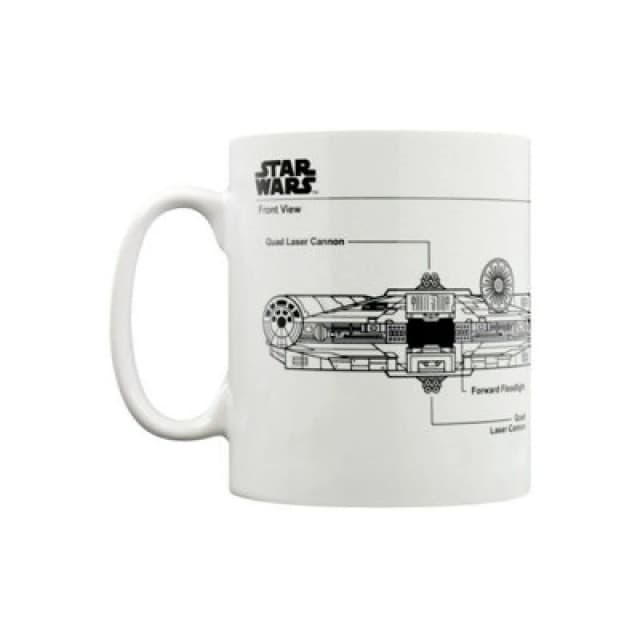 Star Wars Millennium Falcon Sketch Mug White unisex