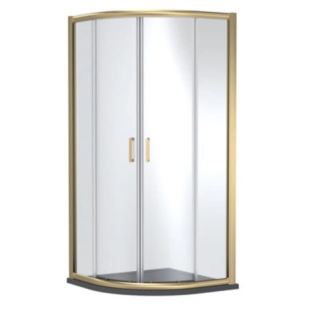 Balterley Quadrant Shower Enclosure with Tray 900 x 900mm Brushed Brass/Grey in Metallics Metallics Unisex