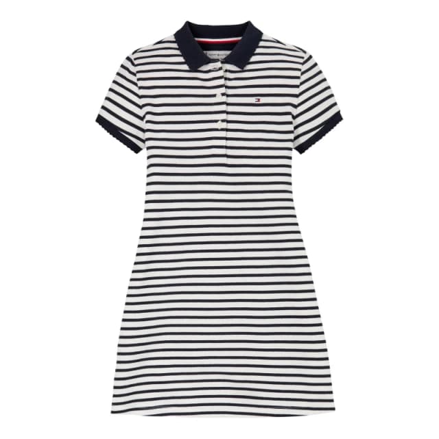 Tommy Hilfiger Kids Essential Polo Dress Navy Stripe 0A4 female 14Y