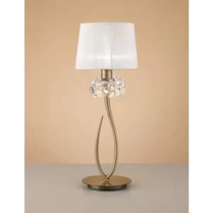 Table lamp Loewe 1 Bulb E27 Big, antique brass with white shade