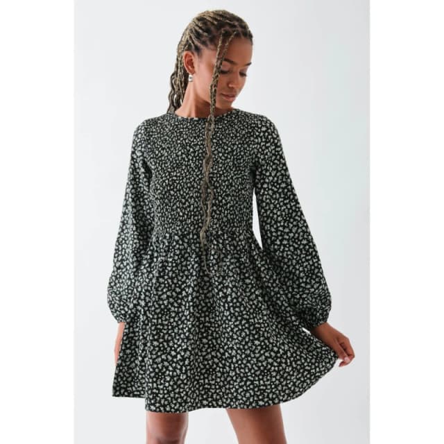 Daisy Street Daisy Smock Dress - Black 8