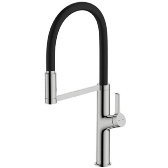 McAlpine McAlpine Kinloch Rubber Hose Dual Function Aerator Kitchen Mixer Tap - Chrome Silver