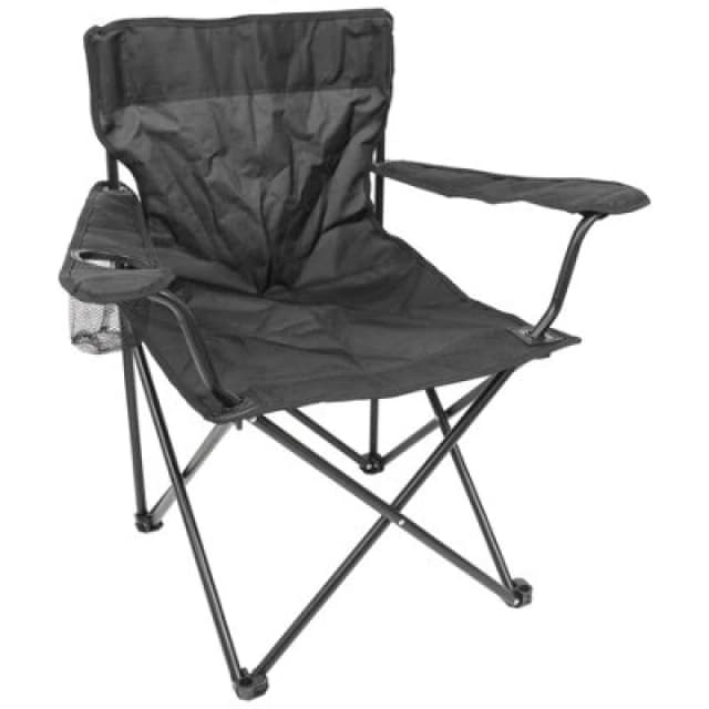 Harbour Housewares Folding Canvas Camping Chair - Matt Black/black