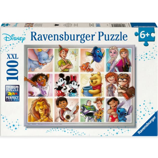 Ravensburger Kinderpuzzle - 12004118 Disney Multicharacter - Puzzle fur Kinder ab 6 Jahren mit 100 Teilen im XXL-Format