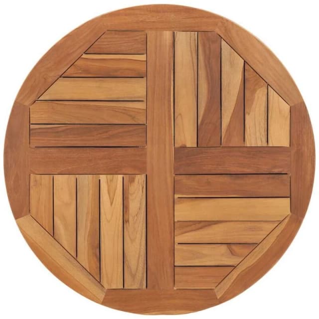 VIDAXL Table Top Solid Teak Wood Round 2.5cm 70cm Vidaxl 48985