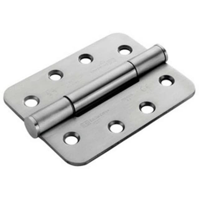 Loops PAIR 100 x 75 x 3mm Concealed 14 Bearing Hinge Satin Steel Rounded Edge Metallics