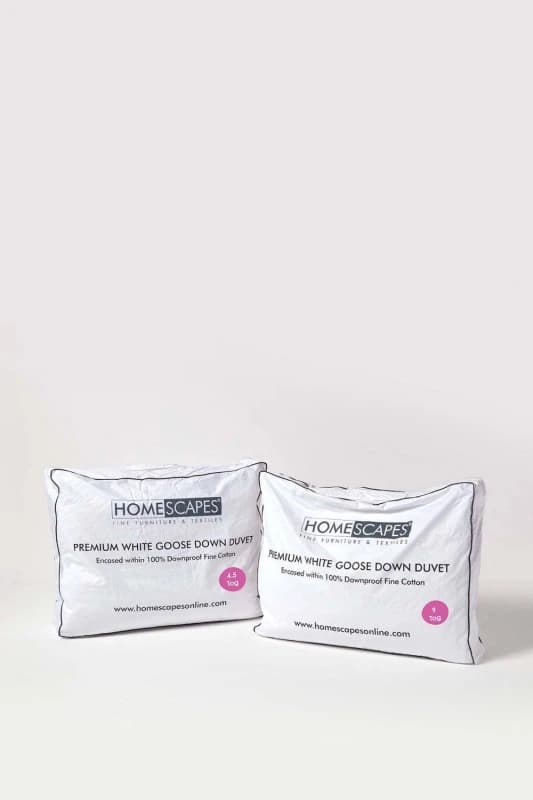 Homescapes Premium White Goose Down 13.5 Tog All Seasons Duvet, King