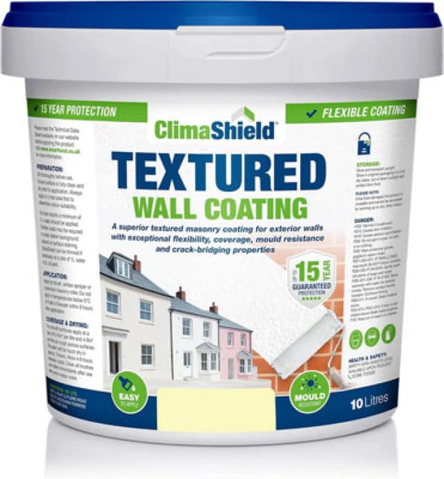 Smartseal Wall Coating Textured (Devon Cream), Waterproof 15 Years, Brickwork, Stone, Concrete And Render, Breathable, 10Kg