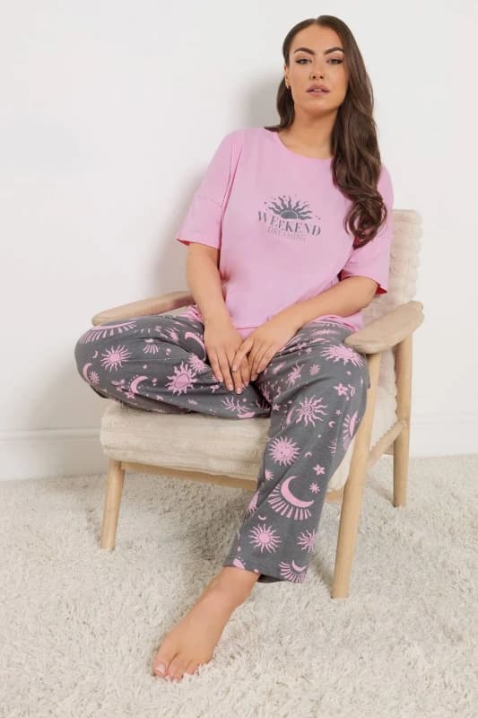 Yours Womens 'Weekend Dreaming' Pyjama Set Size: 34-36 Multicolor Female 34-36
