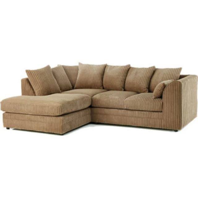 Furnishings For Less UK Luxor Jumbo Cord 4 Seater Corner Sofa Coffee Left Hand Facing