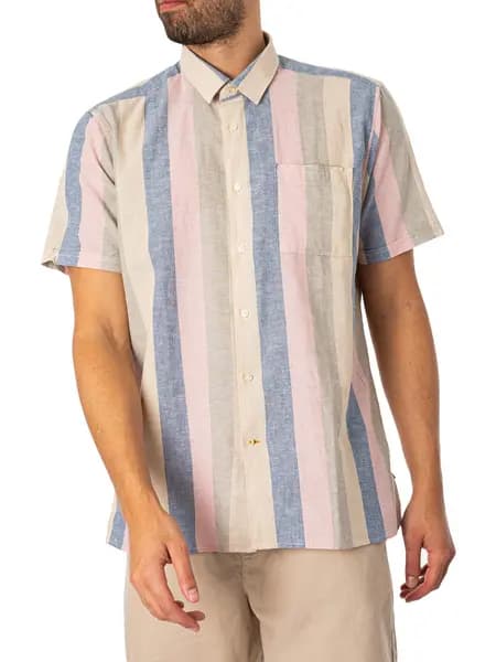 Barbour Portwell Summer Fit Short Sleeved Shirt Olive XXL