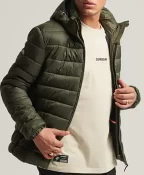 Superdry Mens Classic Fuji Puffer Jacket Green / Dark Moss - Size: S