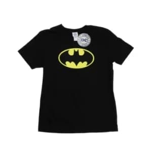 DC COMICS Batman Logo T-Shirt, Unisex, Large, Black