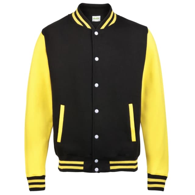 AWDis AWDis Men Varsity Jacket in Jet Black Size: X-Small Jet Black XS Male 5055805499967