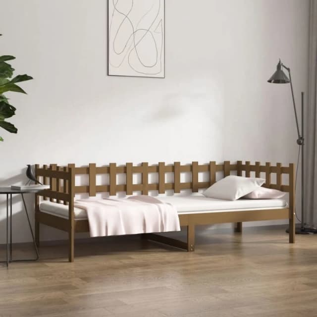 JINLEFU Day Bed without Mattress Honey Brown 90x200cm Solid Wood Pine vidaXL JRVDZX-820759_DE