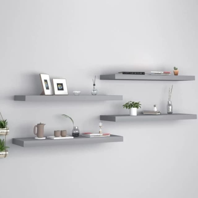 VIDAXL Vidaxl - Floating Wall Shelves 4 pcs Grey 80x23.5x3.8cm mdf 8720286074893