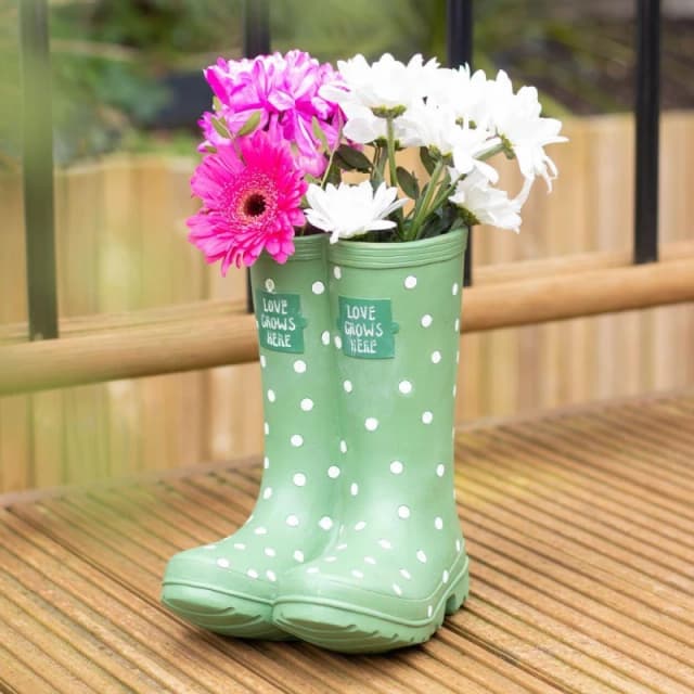 Something Different Light Green Welly Boot Planter Plant Pots One Size Green 38189015000