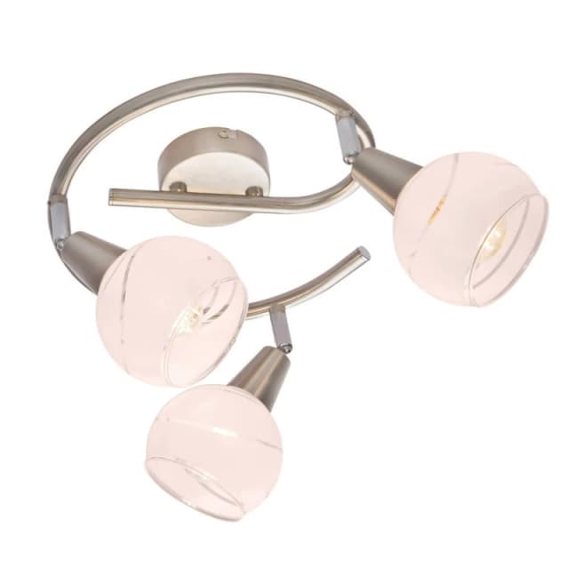 Netlighting Elliott Ceiling Spotlight Clusters Nickel ed Glass Shade 3x E14 in Grey Grey Unisex