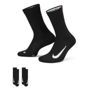 Nike Multiplier Cushioned Tennis Crew Socks (2 Pairs) - Black