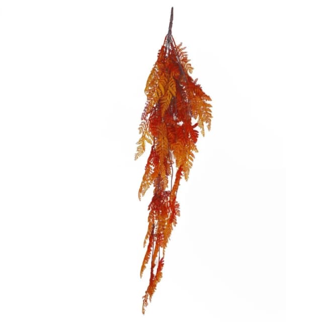Leaf Premium 100cm Artificial Hanging Fern - Autumn Orange Leaf Design UK