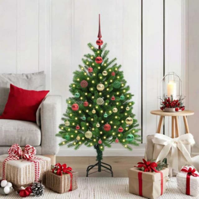 vidaXL Christmas Tree with 150 LEDs with Stand Green 120cm PE, Green 3396317
