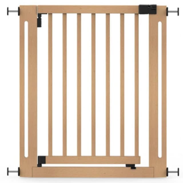 Safetots Wooden Elegance Gate, Natural, 79Cm - 87Cm, Pressure Fit Safety Gate, 57Cm Extra Wide Doorway, Easy Installation