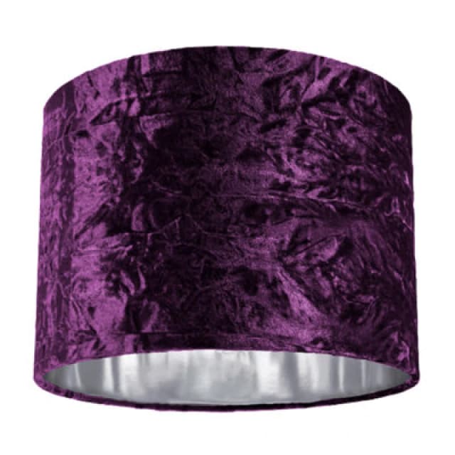 Happy Homewares Modern Purple Crushed Velvet 10 Table/pendant Lampshade With Shiny Silver Inner