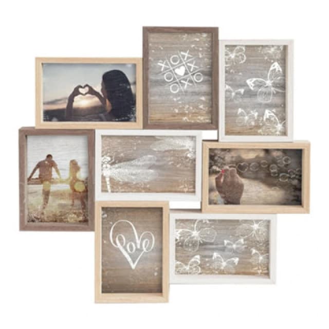 Nielsen Accent Photo Collage Frame For 8 Pictures 4X6In - Mixed Wood Finishes