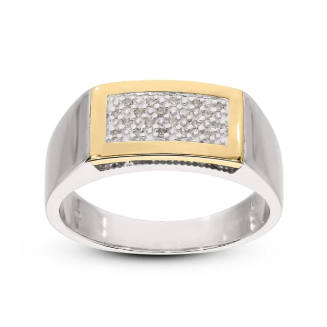 Be You 9ct Yellow Gold and Silver Gents Ring Silver male S