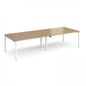 Adapt double back to back desks 2800mm x 1200mm - white frame and oak