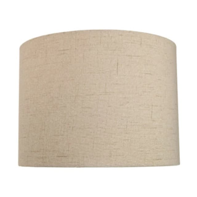 Happy Homewares Contemporary And Sleek Taupe Textured 10 Linen Fabric Drum Lamp Shade 60W Max