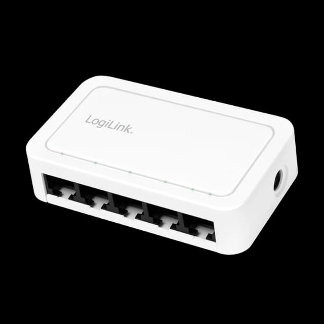 LogiLink Desktop Gigabit Ethernet Switch 5-port. plastic case. white