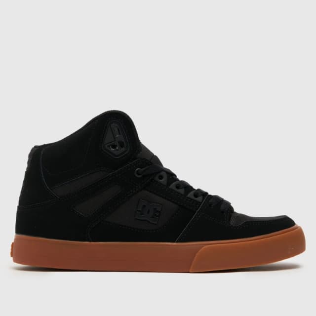 DC Mens Pure High Top Wc Trainers in Black, Logo Detail, Size: 8 Black UK 7