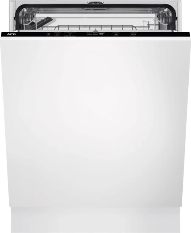 AEG Series 5000 AirDry Integrated Dishwasher - C-rated Black Control Panel FSB54607Z White