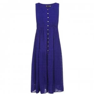 Biba Button Midi Dress - Blue
