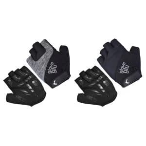 GloveGlu Gel Ride Half Finger Cycle Gloves Black Large