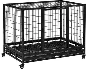 PawHut 43" Heavy Duty Metal Dog Kennel