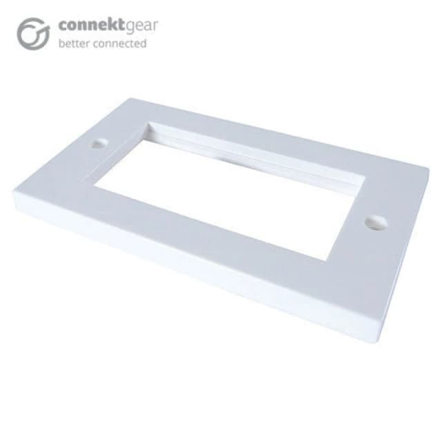 CONNEkT Gear connektgear AV Double Faceplate - 4 Module 146 x 86mm Flat Edge - White 20-0002