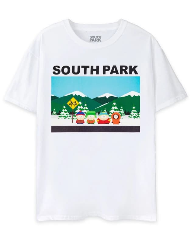South Park South Park Men Short Sleeved T-Shirt in White Size: 3X-Large White XXXL Male 5063203027897