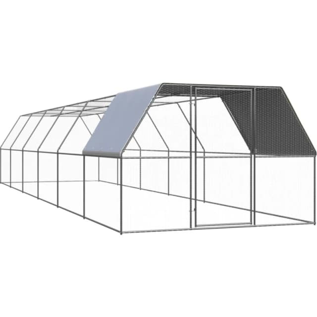 VIDAXL Outdoor Chicken Cage 3x12x2 m Galvanised Steel Vidaxl 8720286764763