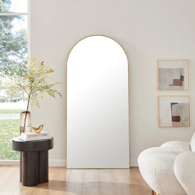 FurnitureboxUK FurnitureboxUK Ottilie Large Full Length Arch Decorative Wall Mirror in Gold Gold One Size Unisex 5056542693267